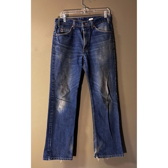 Vintage Levis 517 Jeans Mens 32x28 Blue Denim Straight Leg USA Orange Tab 1997 - Picture 1 of 13